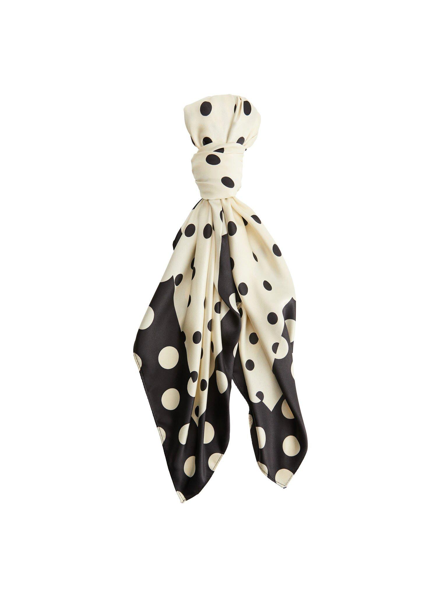 Natural White Polka-Dot Print Scarf, Women, , large image number 2