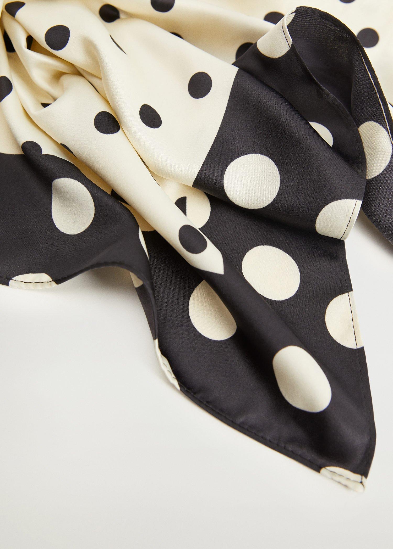 Natural White Polka-Dot Print Scarf, Women, , large image number 3