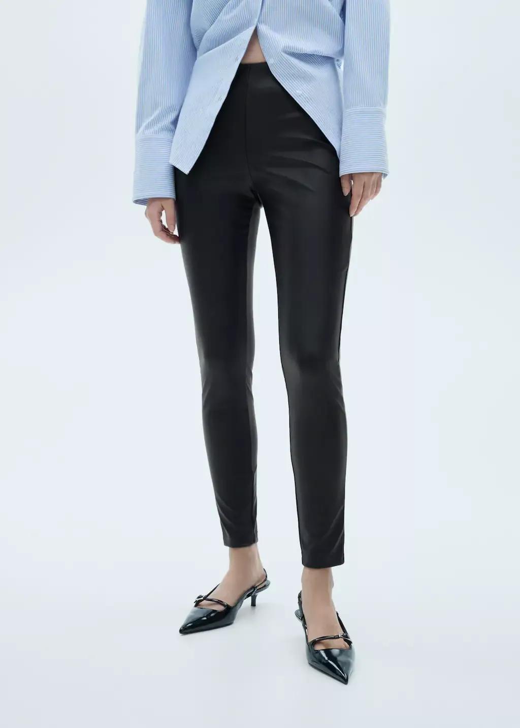 Black Leather-Effect Leggings, , large image number 0