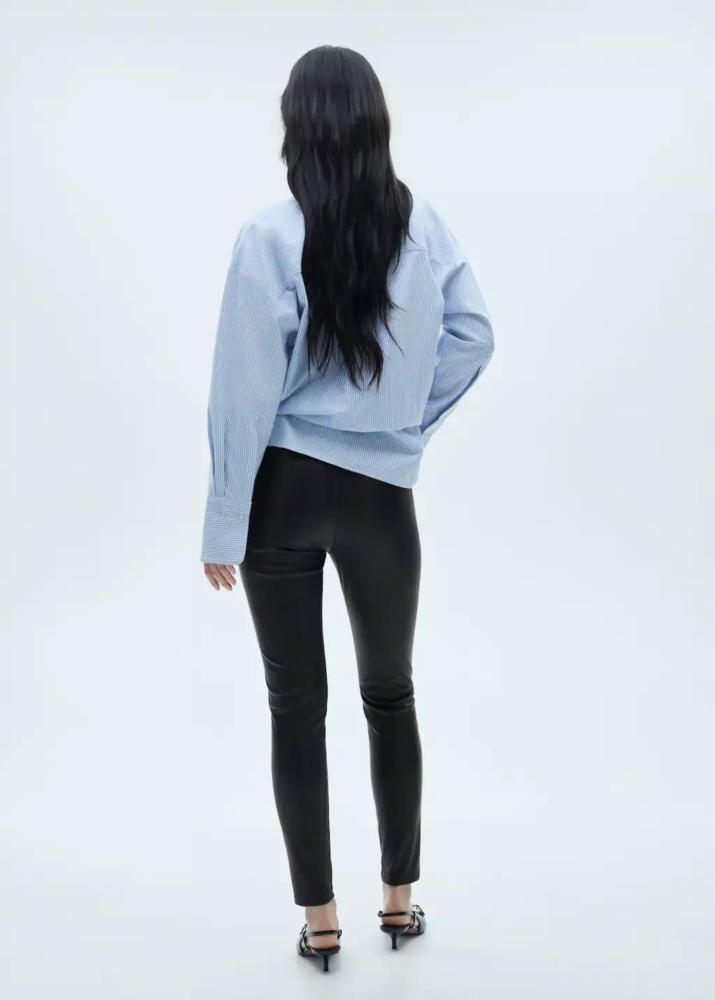 Black Leather-Effect Leggings, , large image number 4