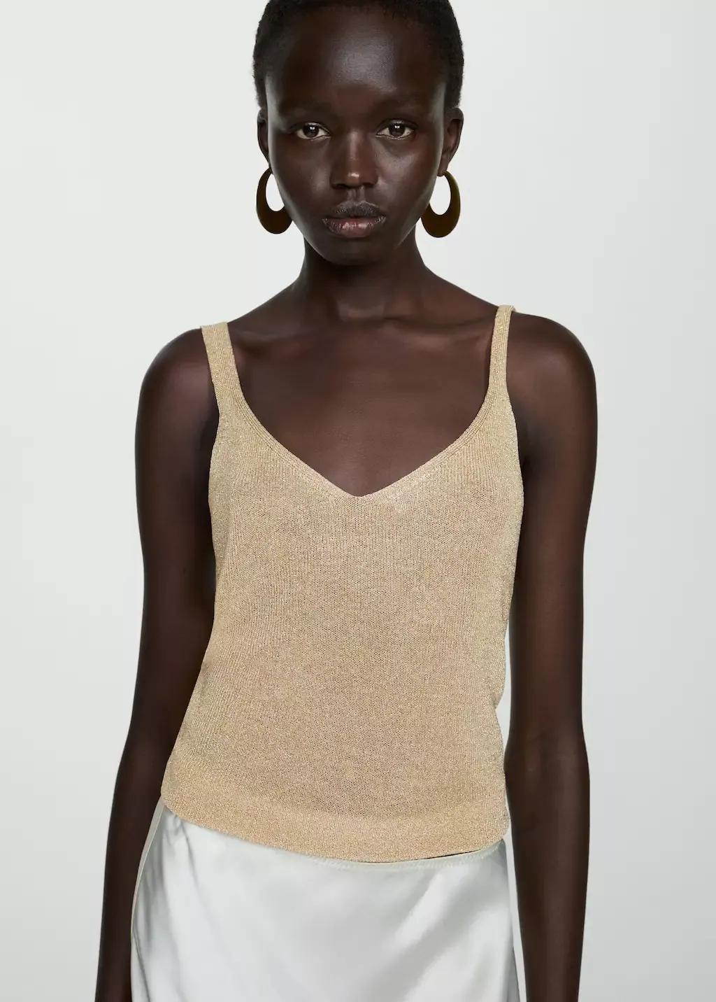 Gold Knitted Top With Lurex, , large image number 0