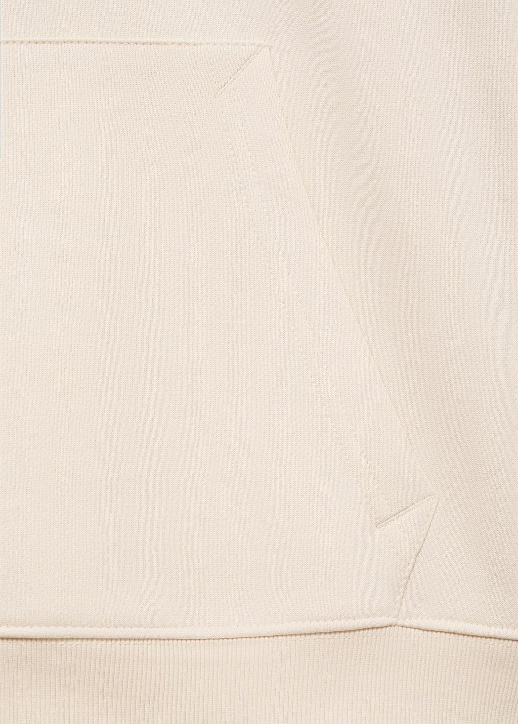 Light Beige Solid Casual Hoodie, , large image number 4