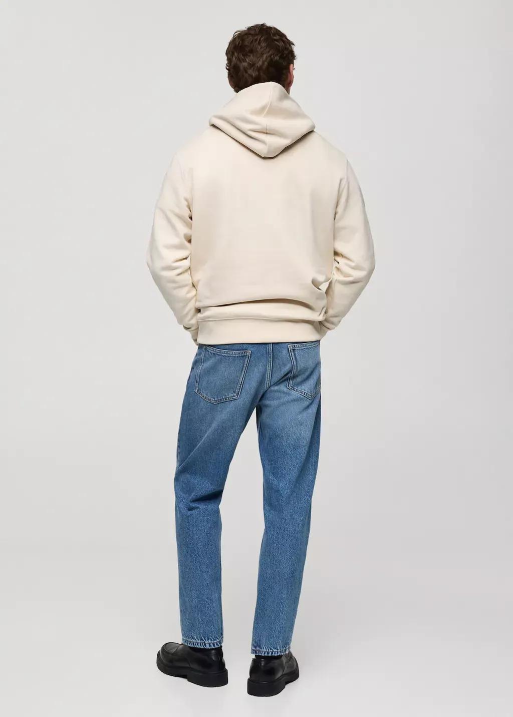 Light Beige Solid Casual Hoodie, , large image number 5