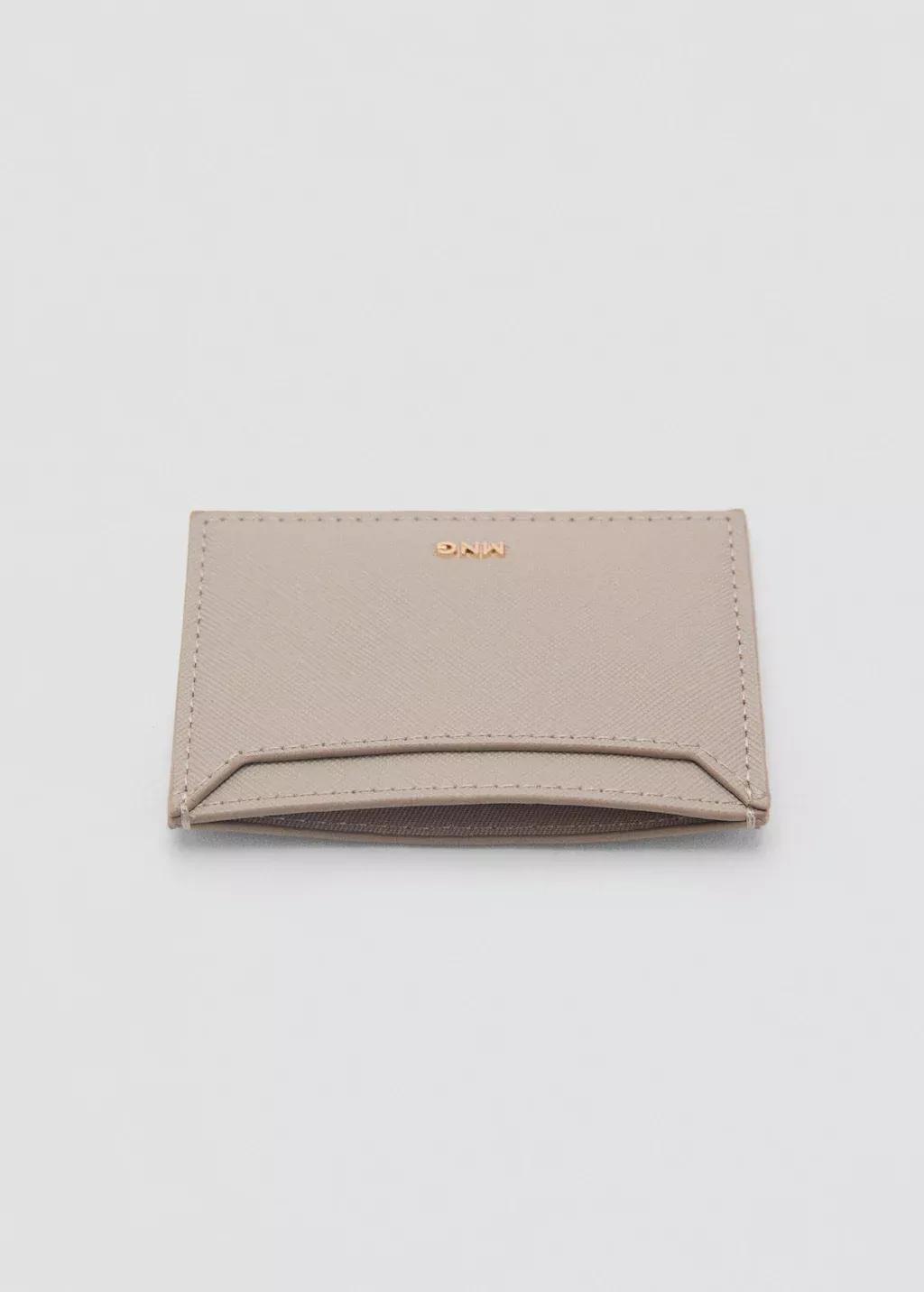 Brown Lt Pastel Saffiano-Effect Cardholder, Light Pastel Brown, large image number 1