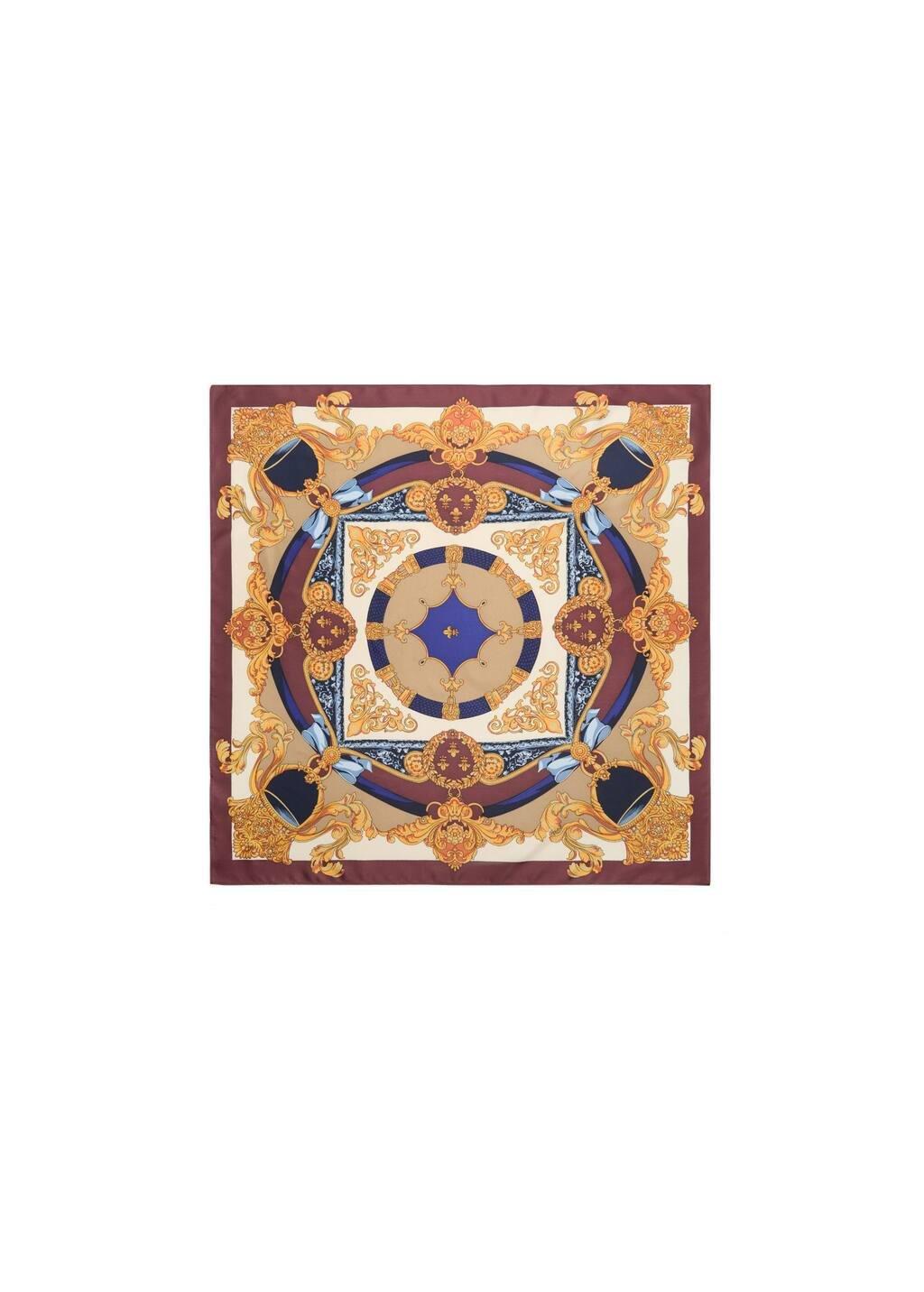Red Vintage Printed Scarf, Dark Red, large image number 2