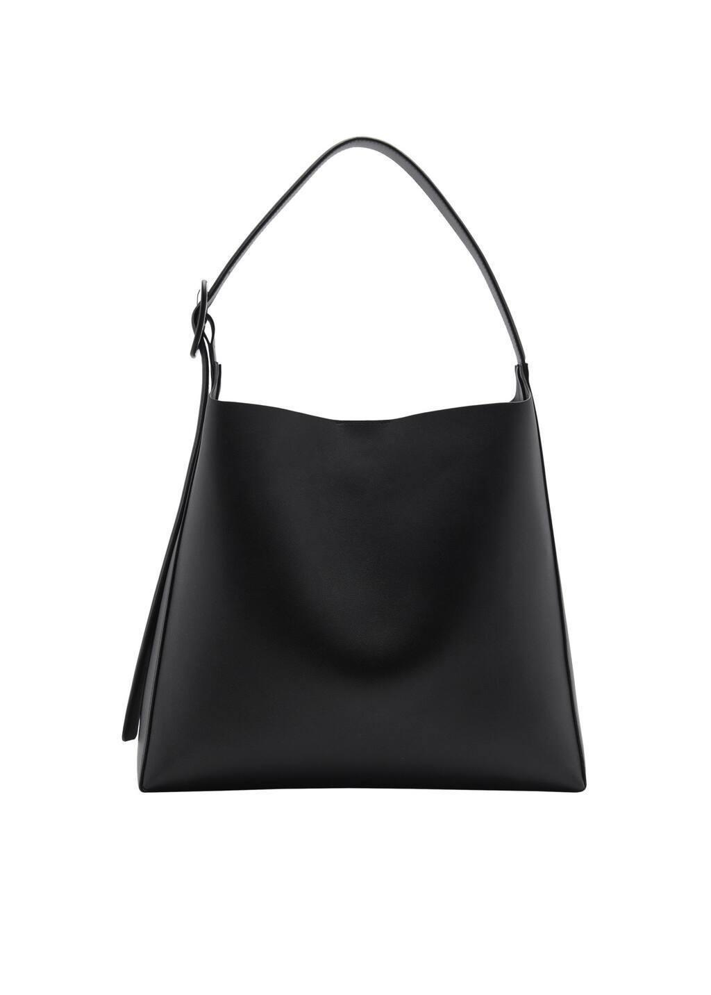 Black Plain Handmade Shopper Bag, Black, large image number 3