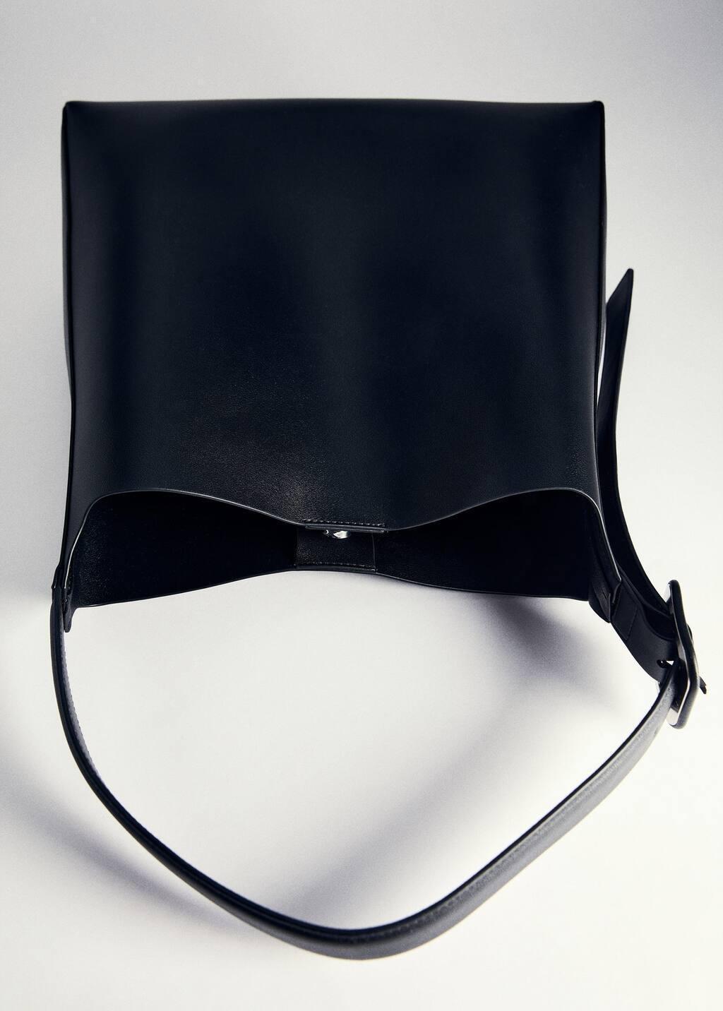 Black Plain Handmade Shopper Bag, Black, large image number 4