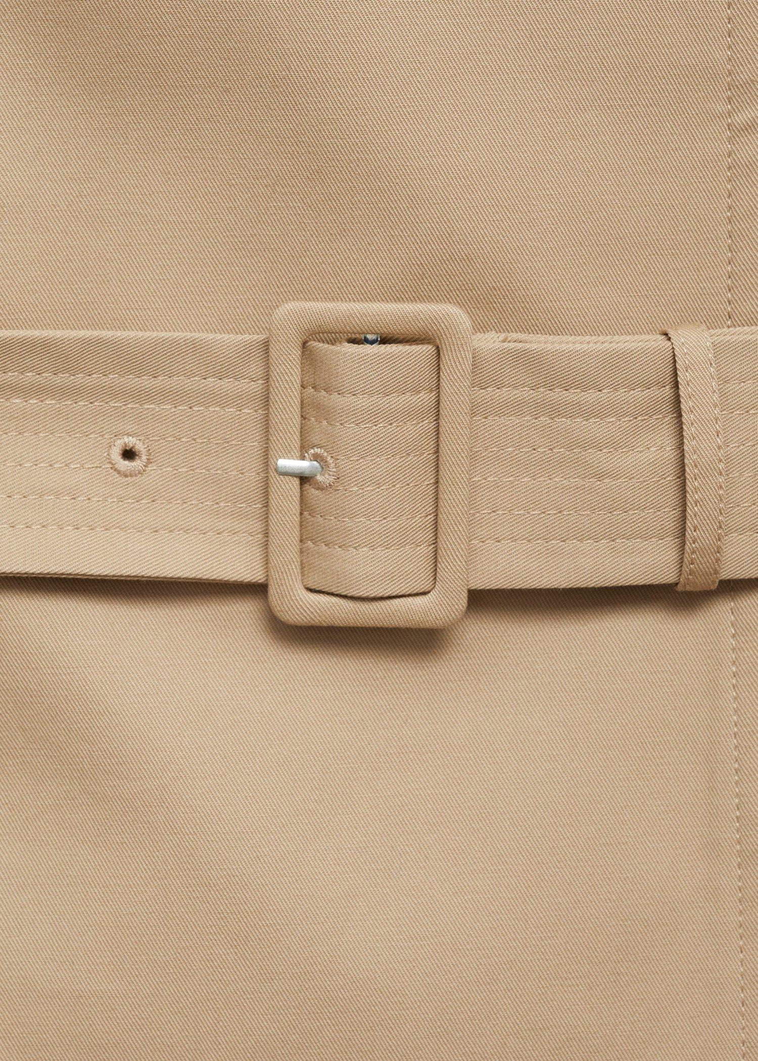 Beige Classic Trench Coat With Belt, , large image number 10