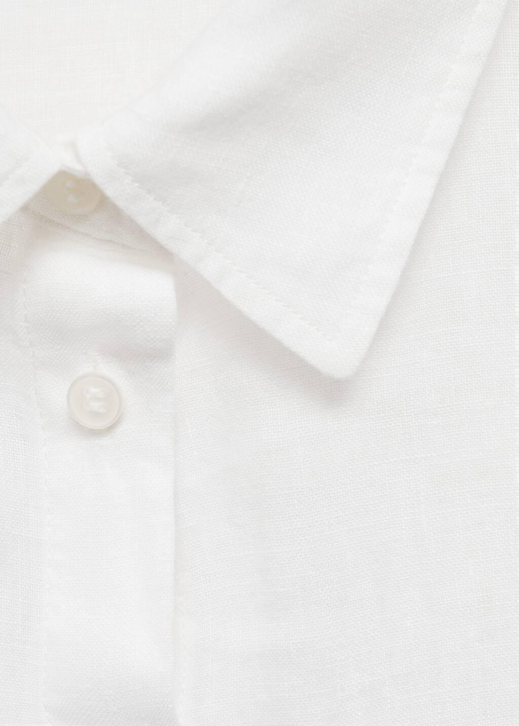 White Pocket Linen Shirt, , large image number 8