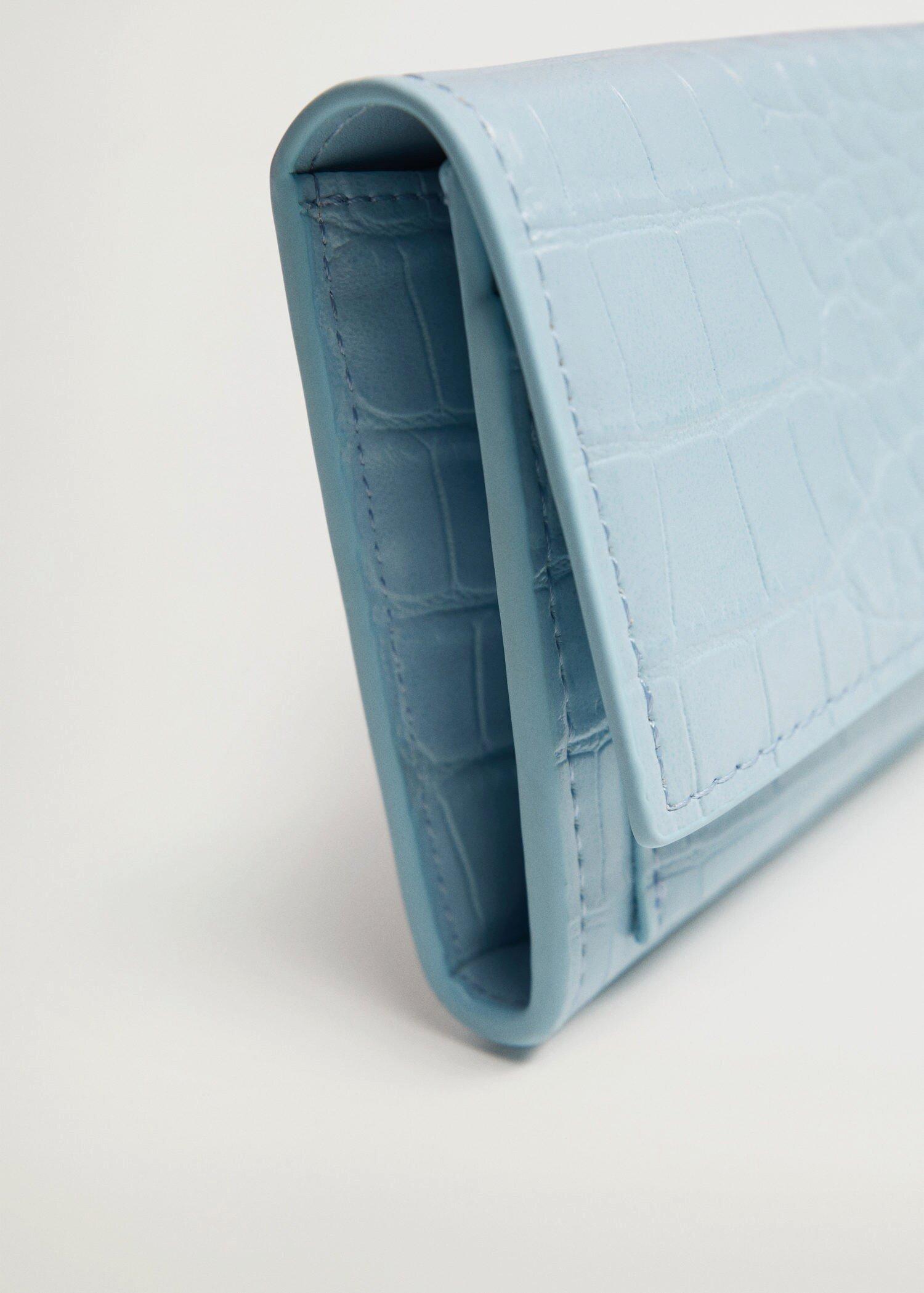 Light Pastel Blue Croc-Effect Wallet, Women, , large image number 0