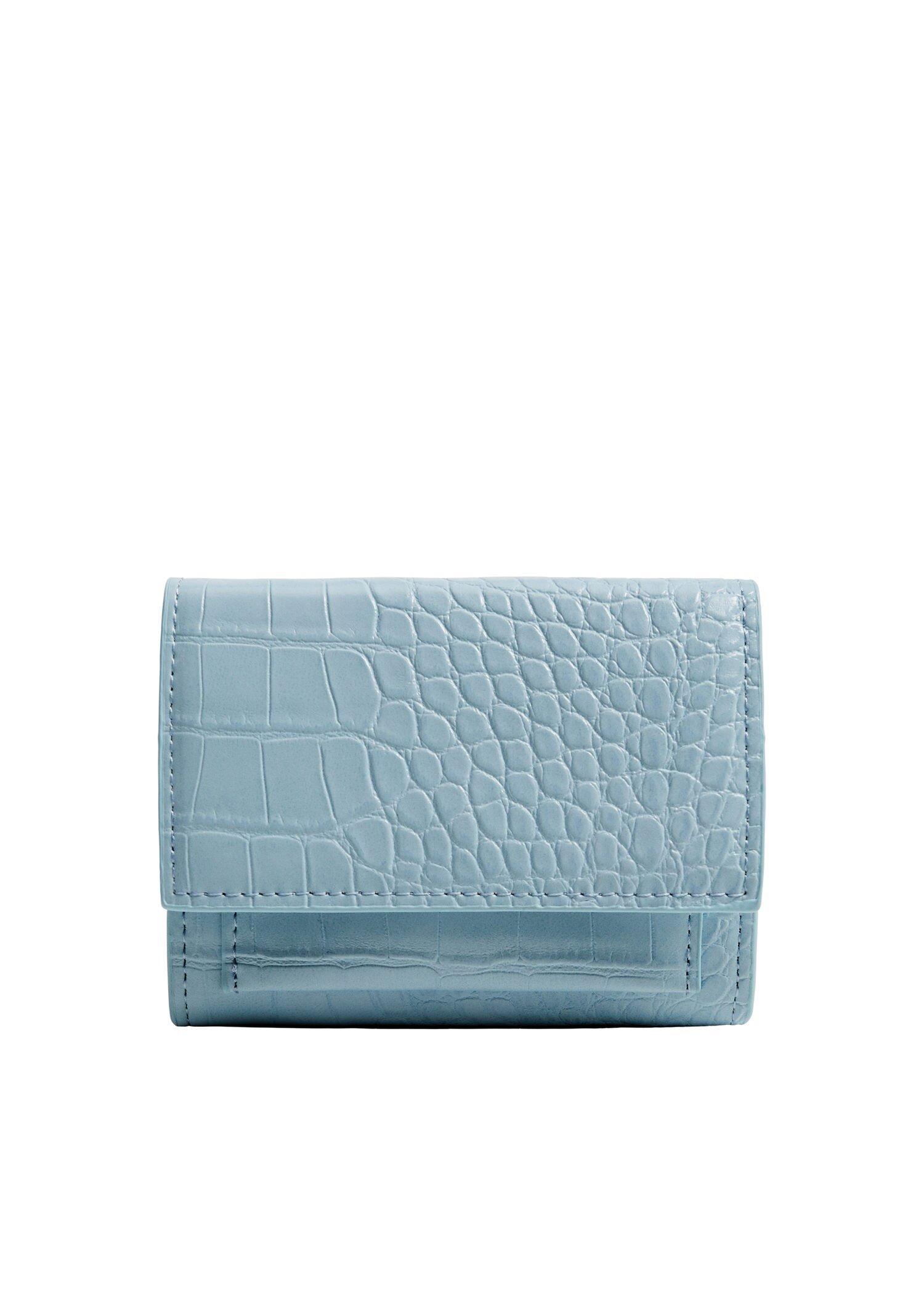 Light Pastel Blue Croc-Effect Wallet, Women, , large image number 1
