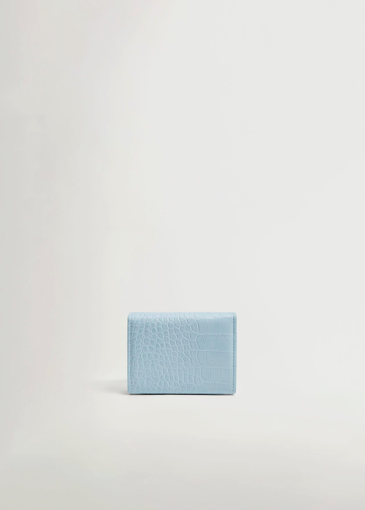 Light Pastel Blue Croc-Effect Wallet, Women, , large image number 2