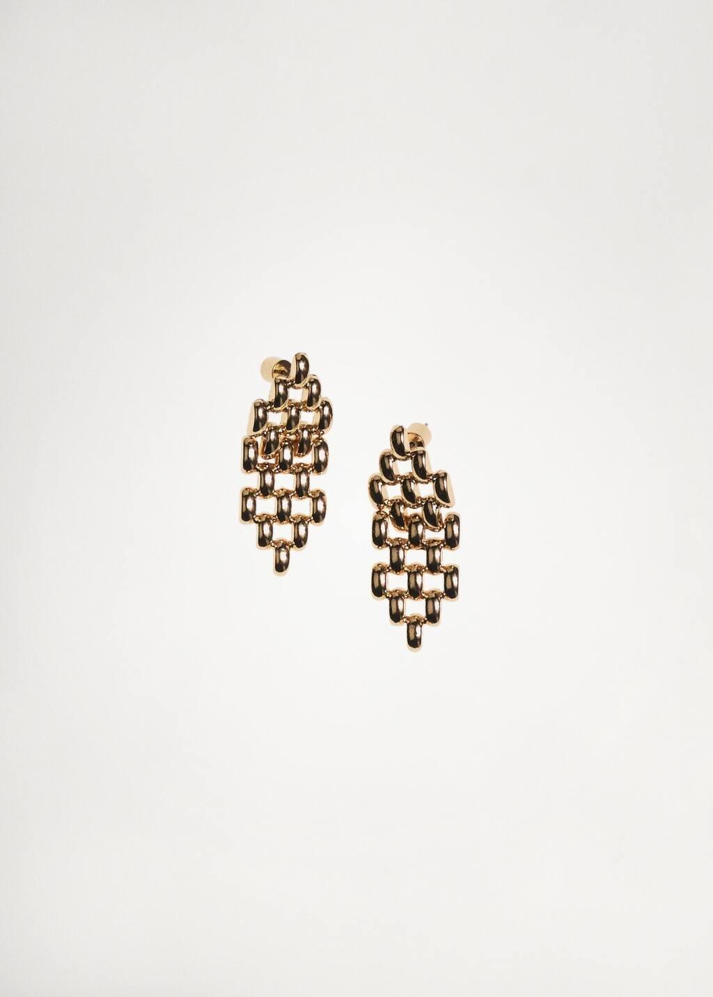 Gold Link Earrings, Gold, large image number 2
