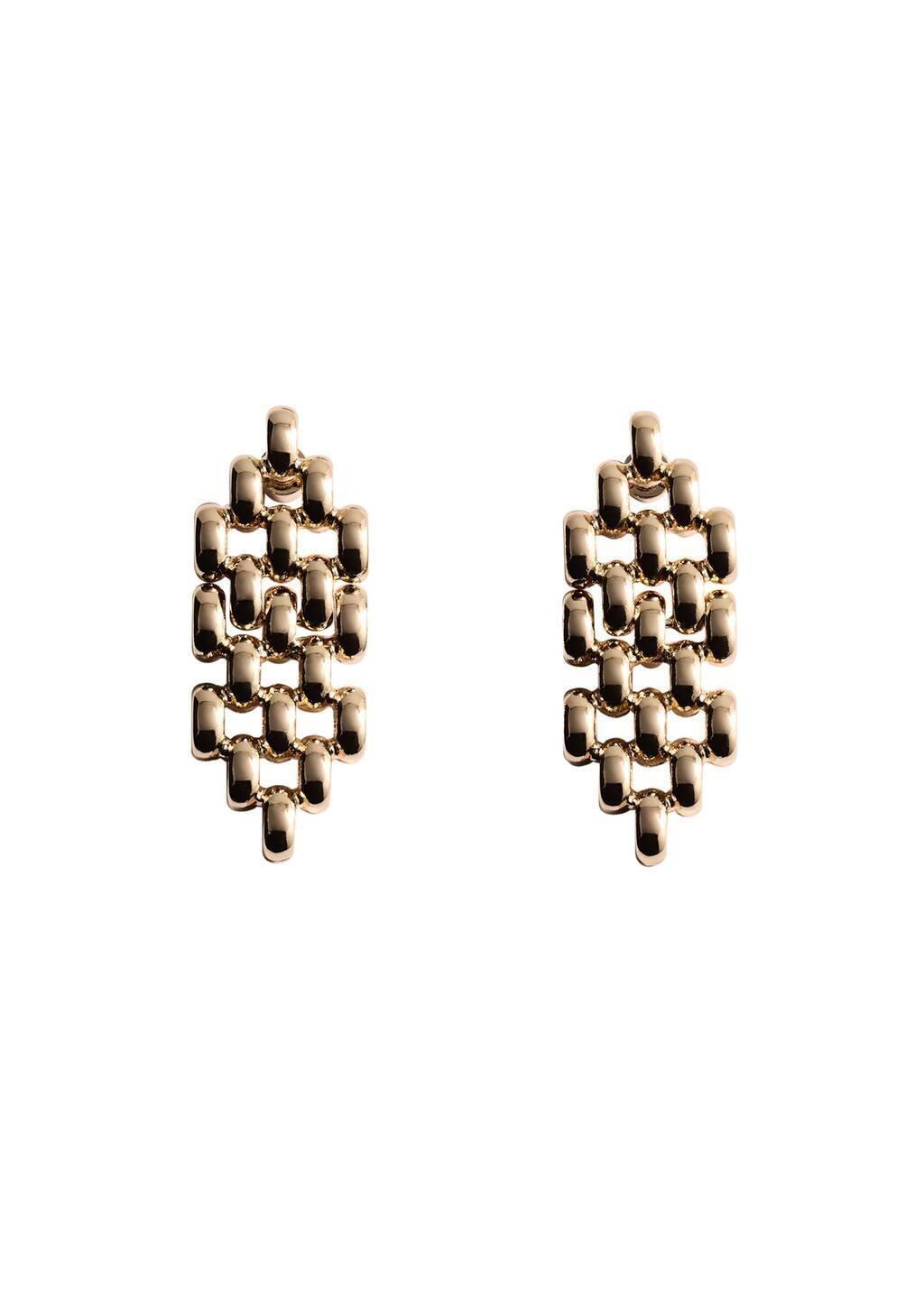 Gold Link Earrings, Gold, large image number 3