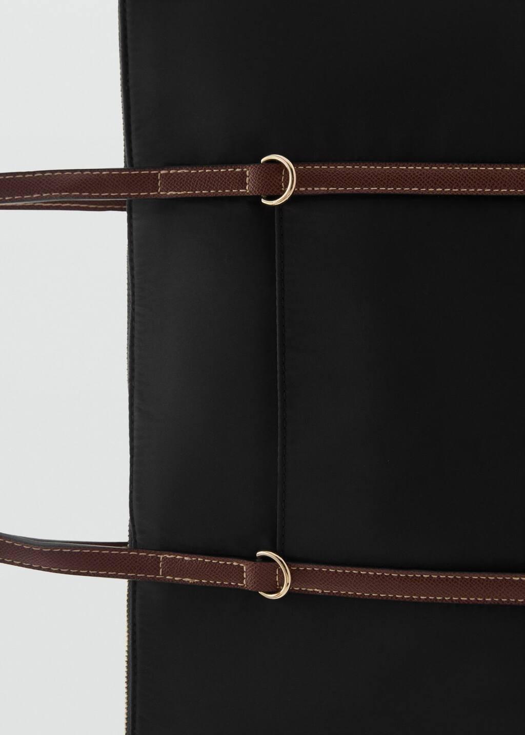 Black Shopper Bag With Double Handle, Black, large image number 1