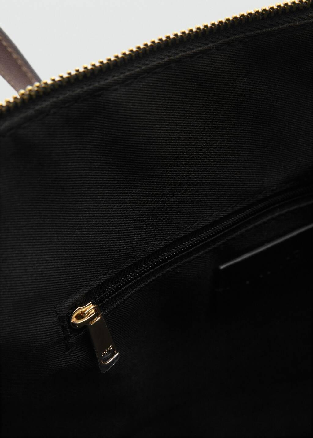 Black Shopper Bag With Double Handle, Black, large image number 2