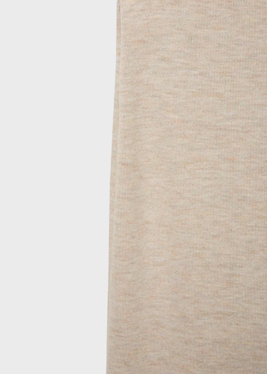 Beige Fine-Knit Wide Leg Trousers, , large image number 3