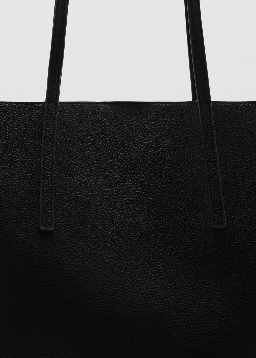 Black Plain Handmade Shopper, Black, large image number 1