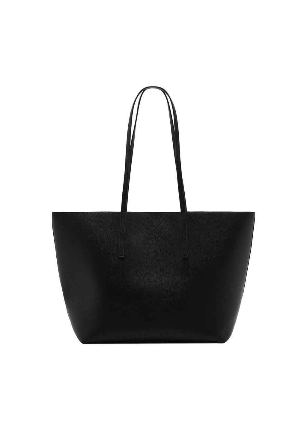Black Plain Handmade Shopper, Black, large image number 3