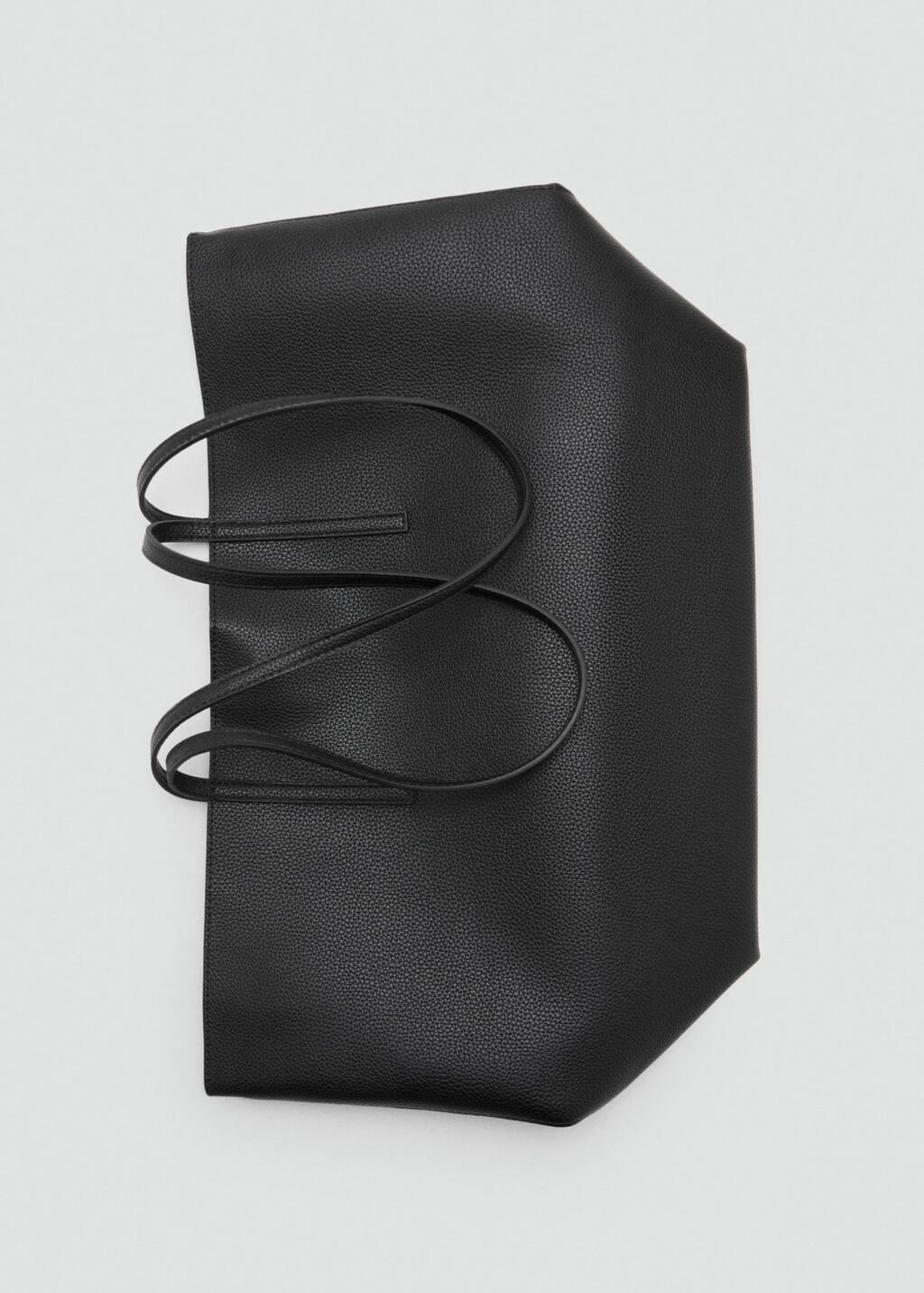 Black Plain Handmade Shopper, Black, large image number 5