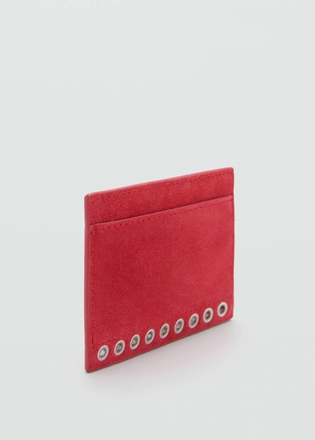 Red Die-Cut Leather Card Holder, Red, large image number 0