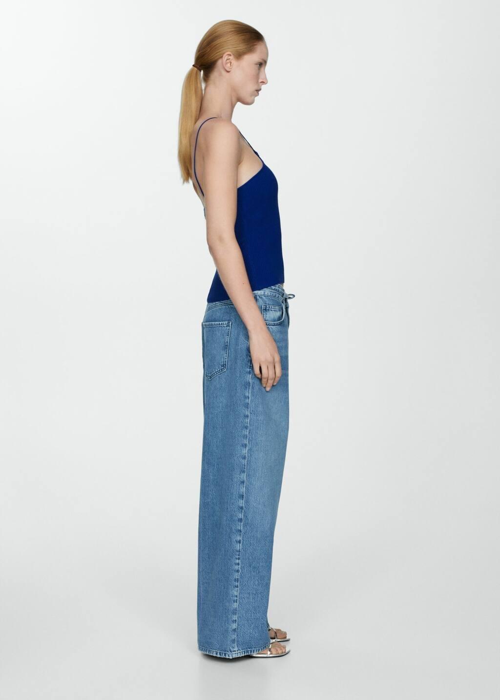 Bright Blue Knitted Top With Metallic Thread, , large image number 2