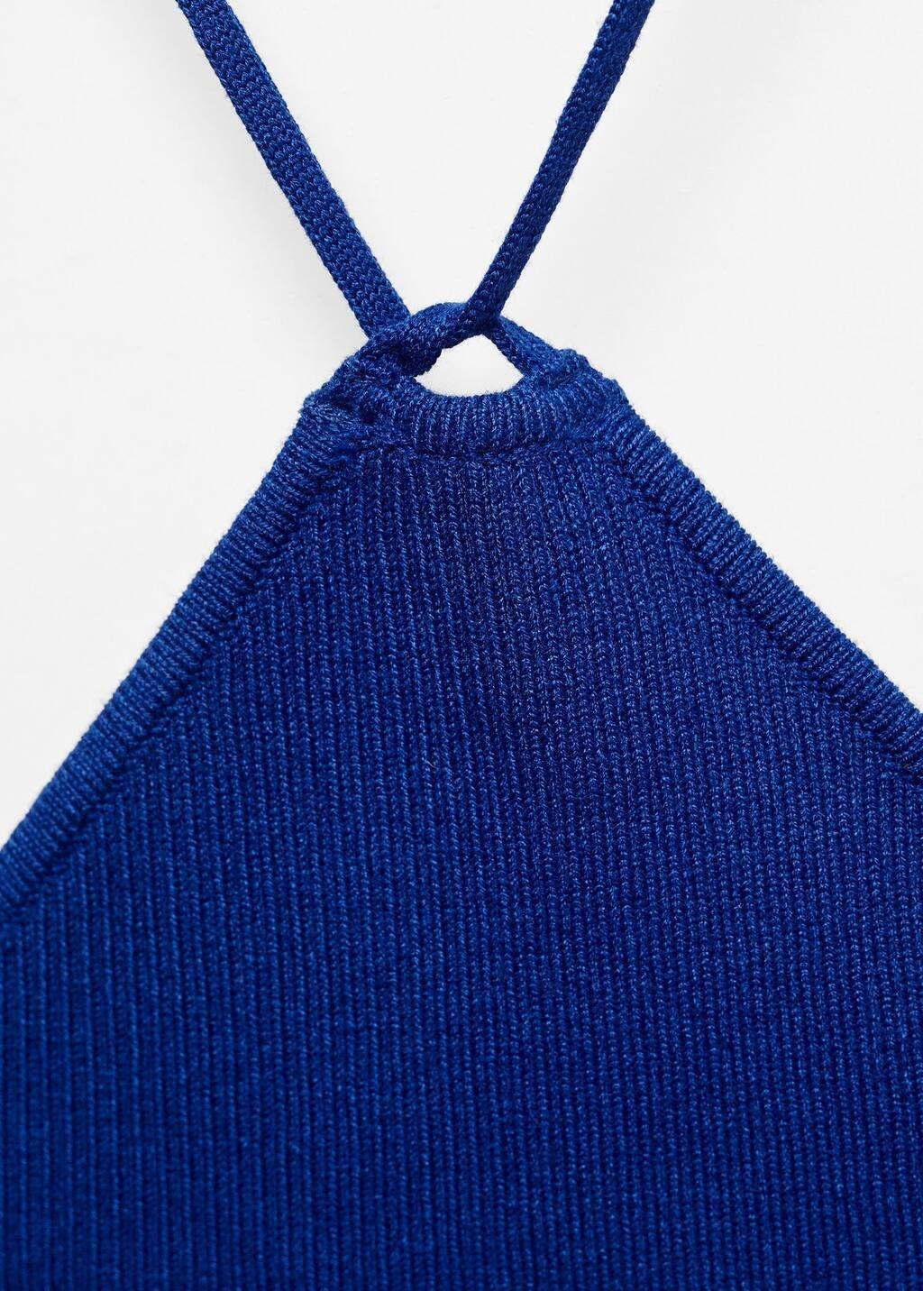 Bright Blue Knitted Top With Metallic Thread, , large image number 4