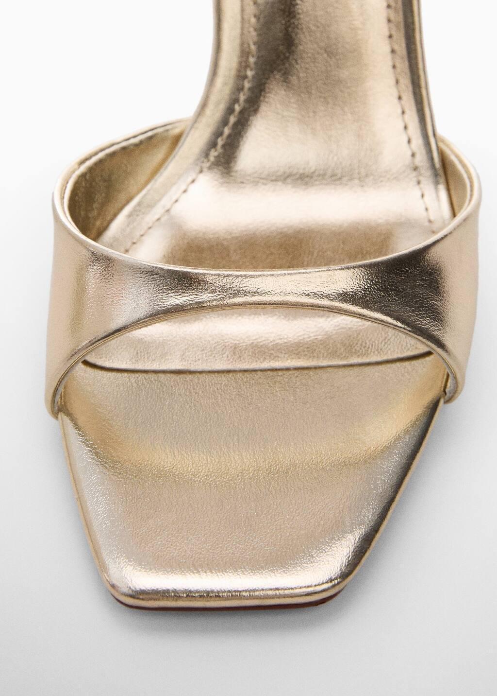 Gold Sandal With Heel In Metallic Look, , large image number 2