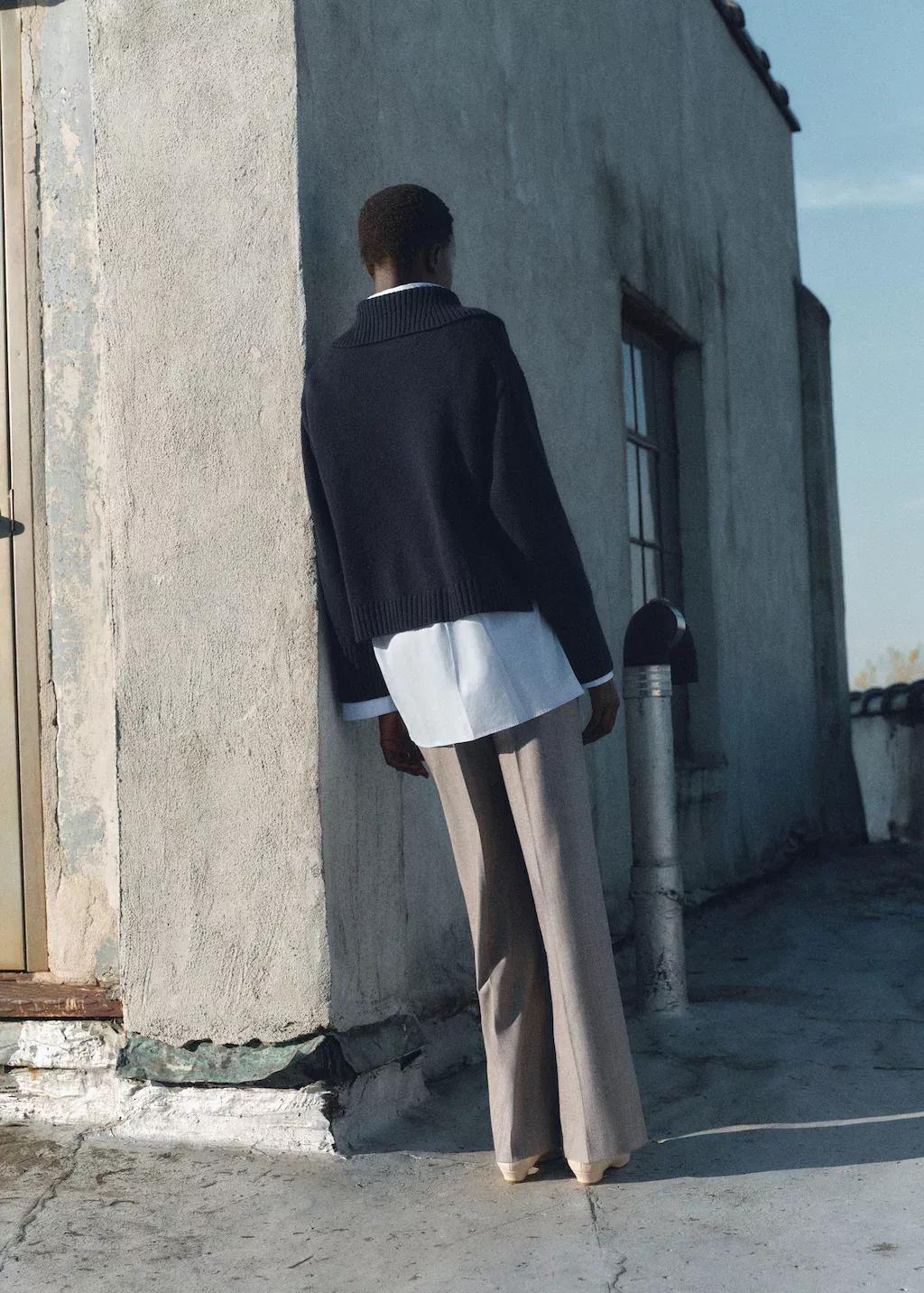 BROWN Mid-rise wide leg trousers, , large image number 5