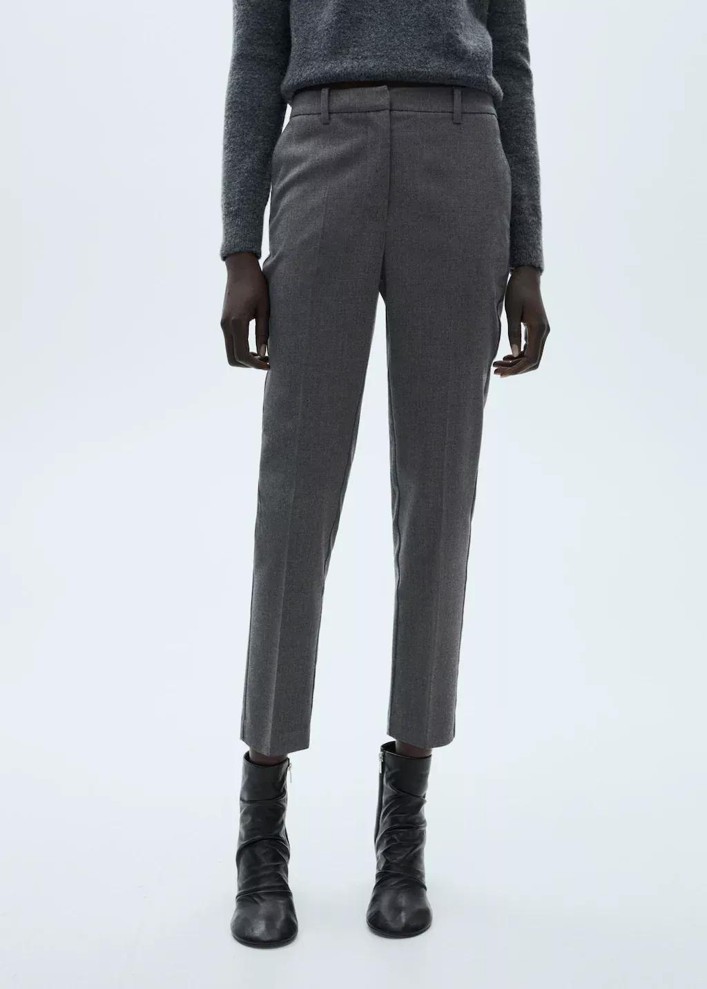 Grey Skinny Pants In 7/8 Length, , large image number 0