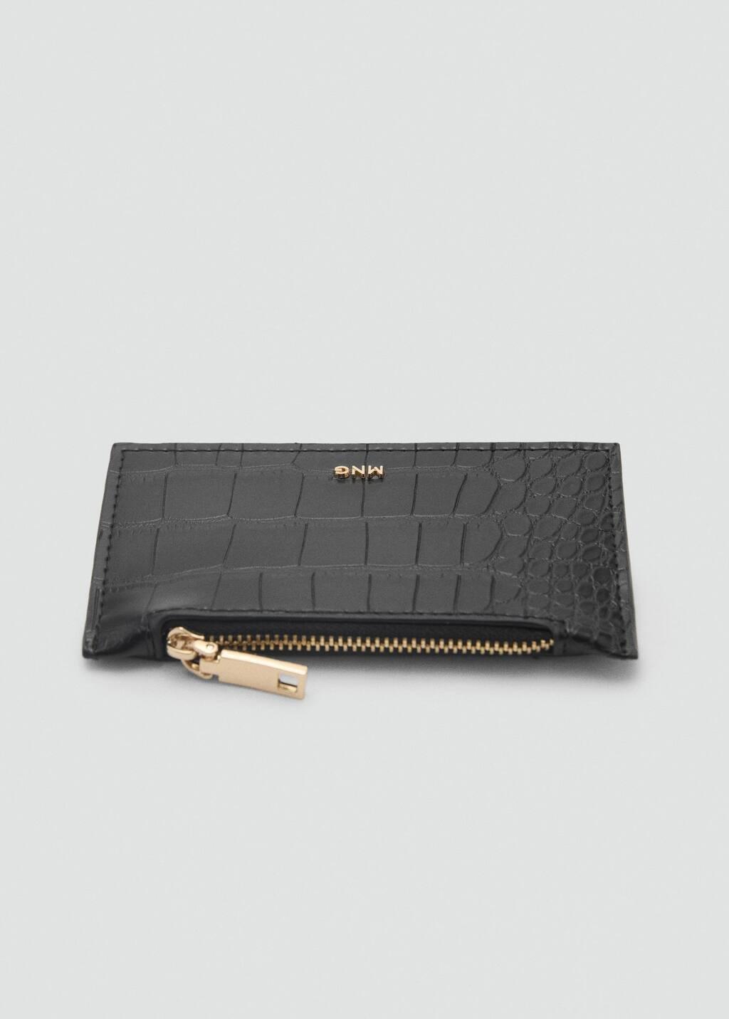 Black Coco Leather Effect Card Holder, Black, large image number 1