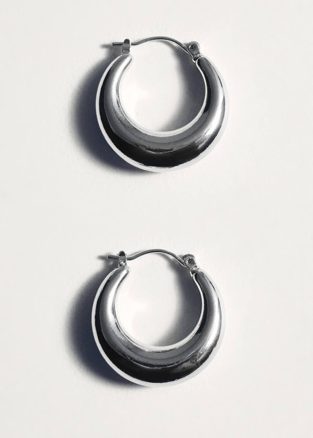 SILVER Volume hoop earrings, Silver, large image number 1