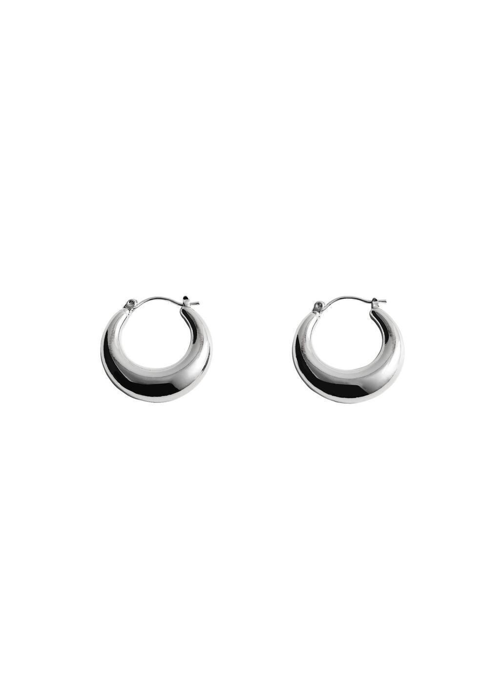 SILVER Volume hoop earrings, Silver, large image number 2