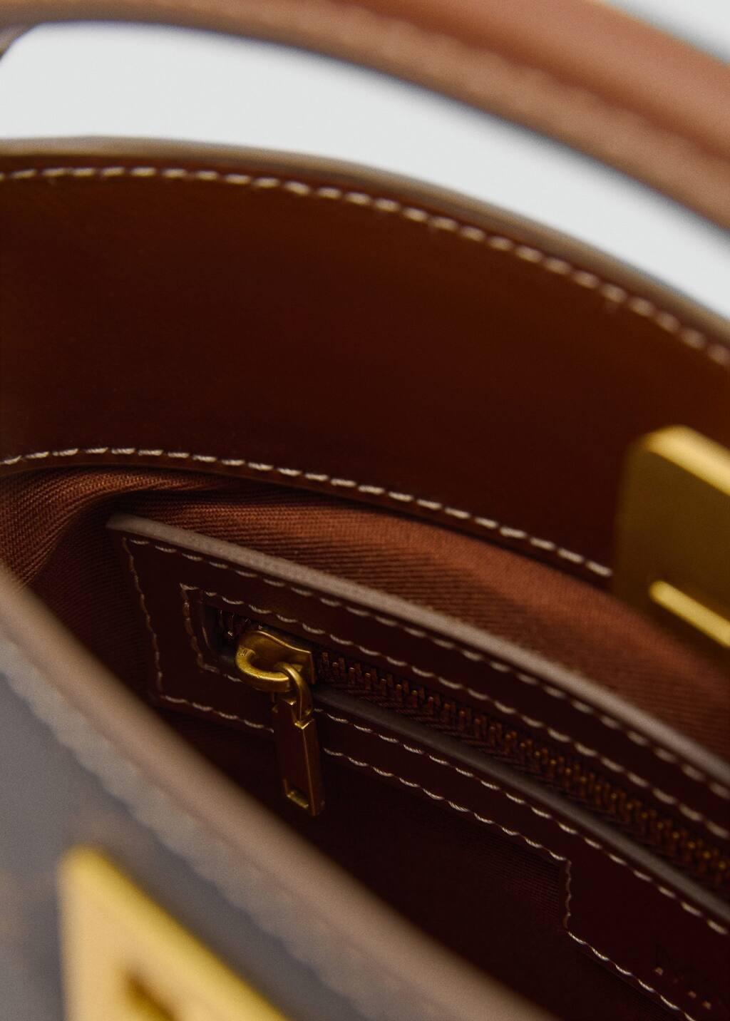 Brown Monogram Handmade Shopper Bag, Brown, large image number 3