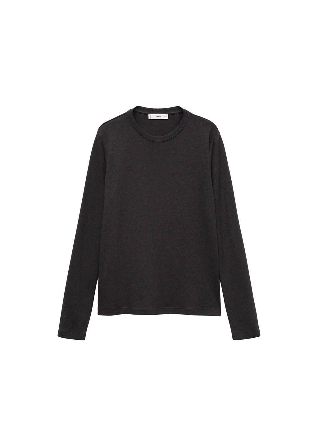 Grey Fine Round Neck T-Shirt, , large image number 2