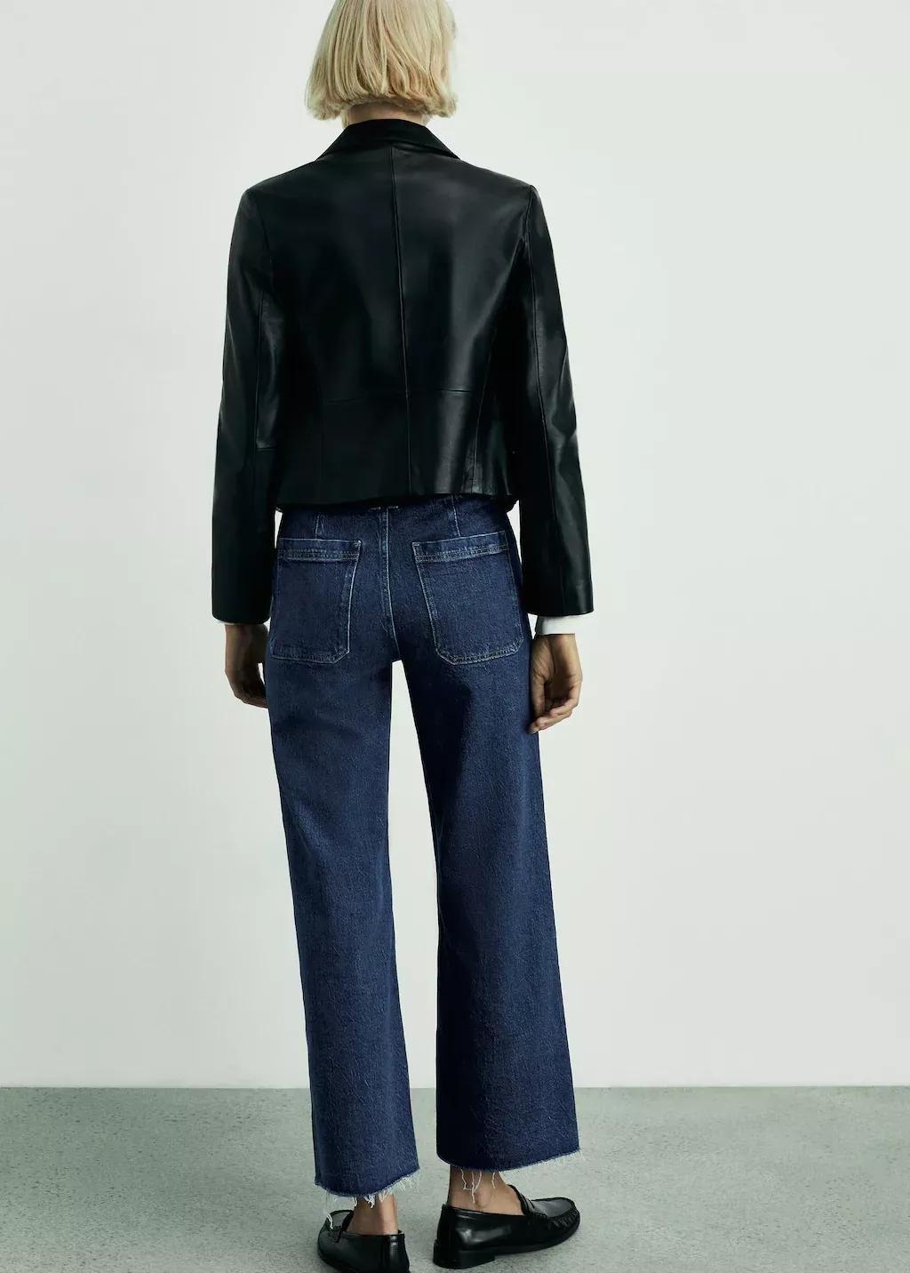 Blue High-Waisted Culotte Jeans Catherin, , large image number 9
