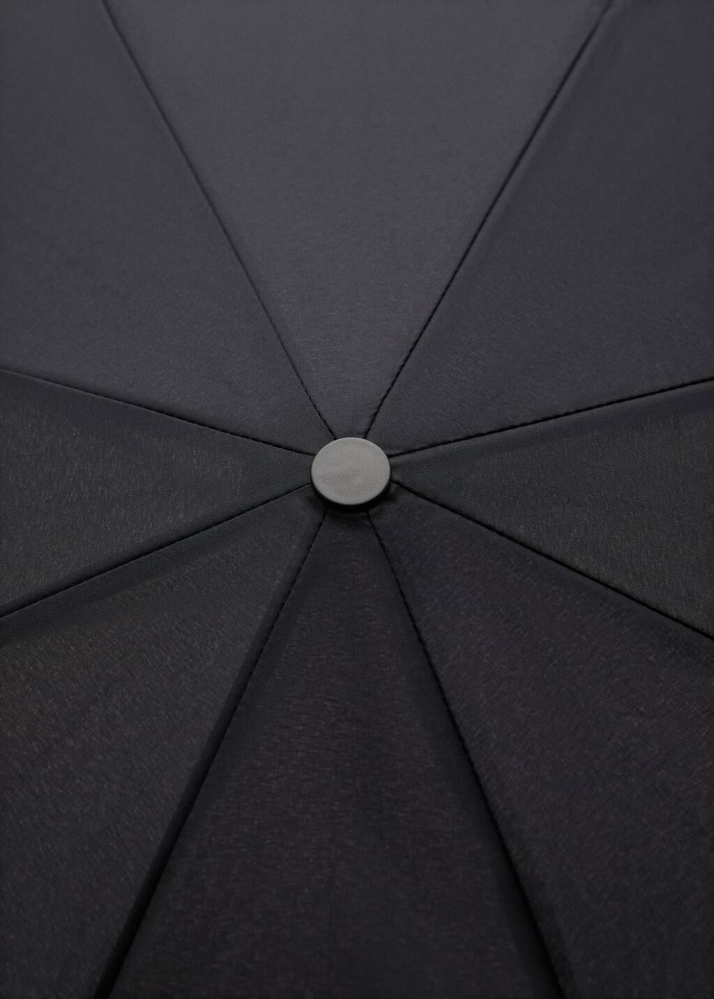 Black Foldable Umbrella, Plain, Black, large image number 1