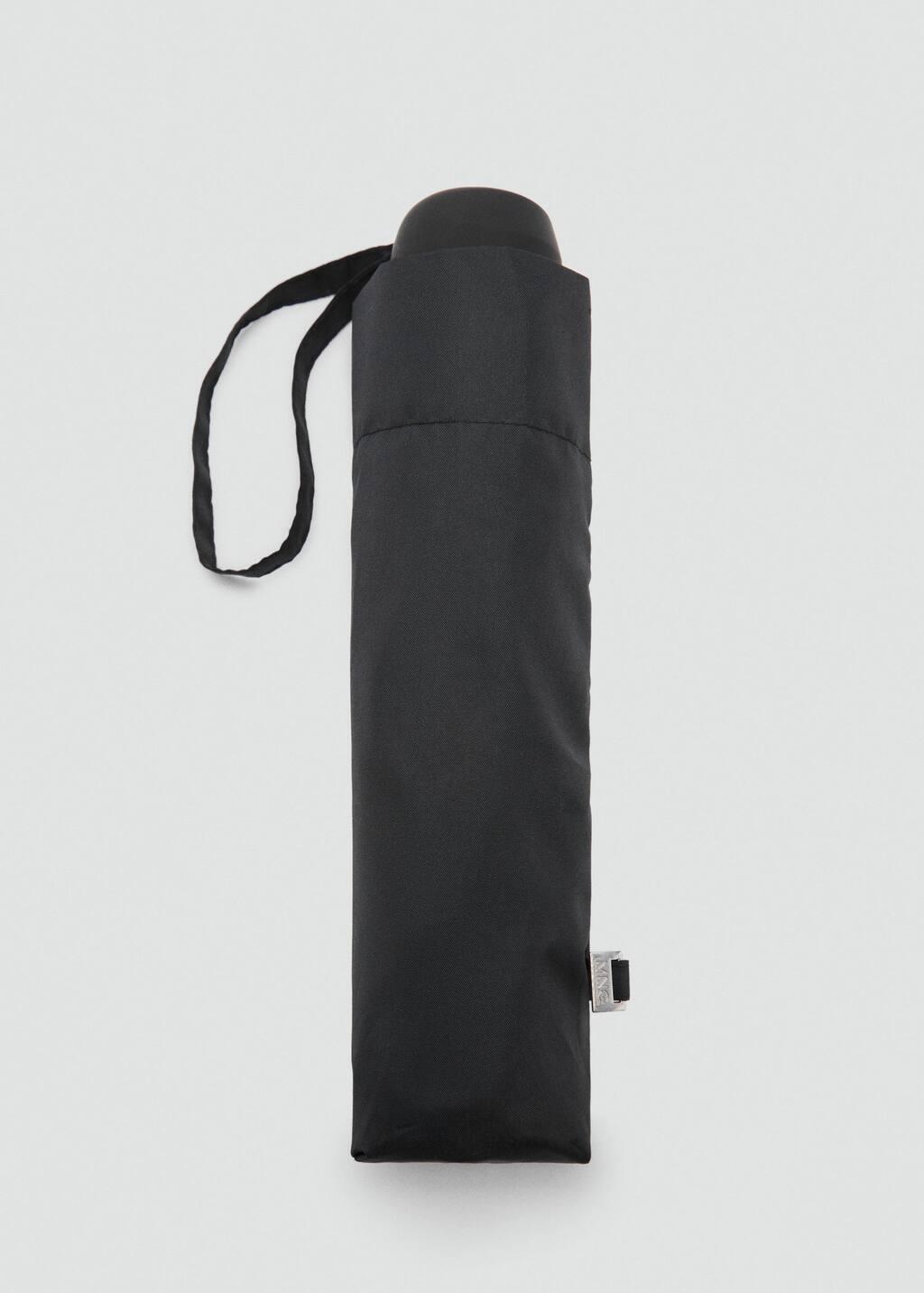 Black Foldable Umbrella, Plain, Black, large image number 4