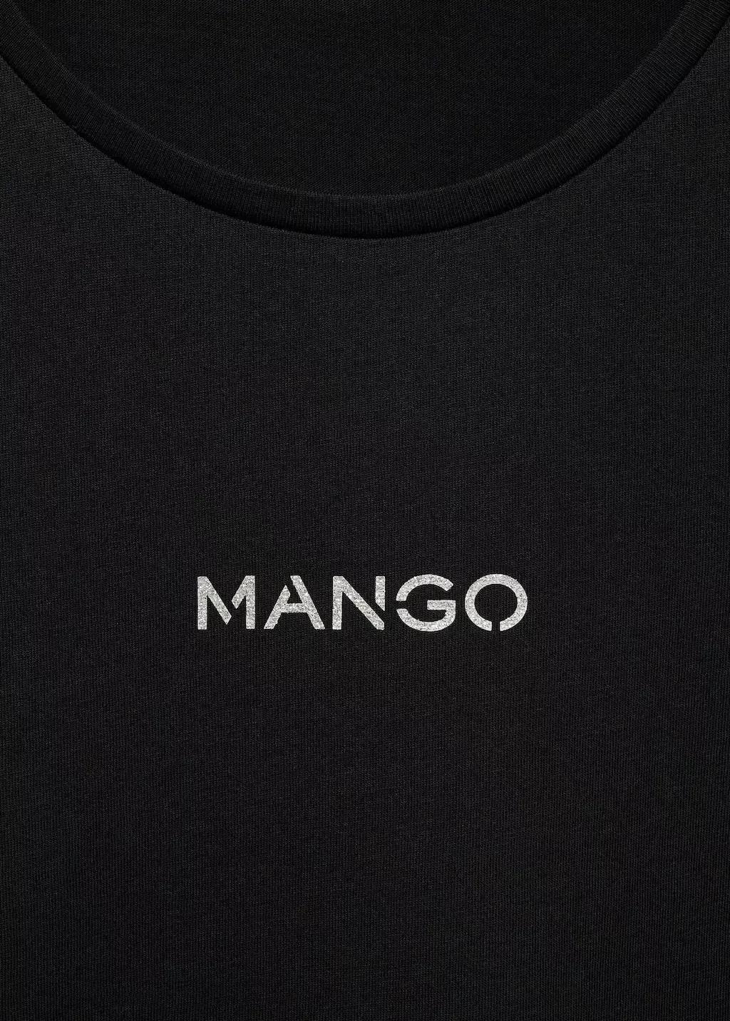 Black Logo Print Cotton T-Shirt, , large image number 2