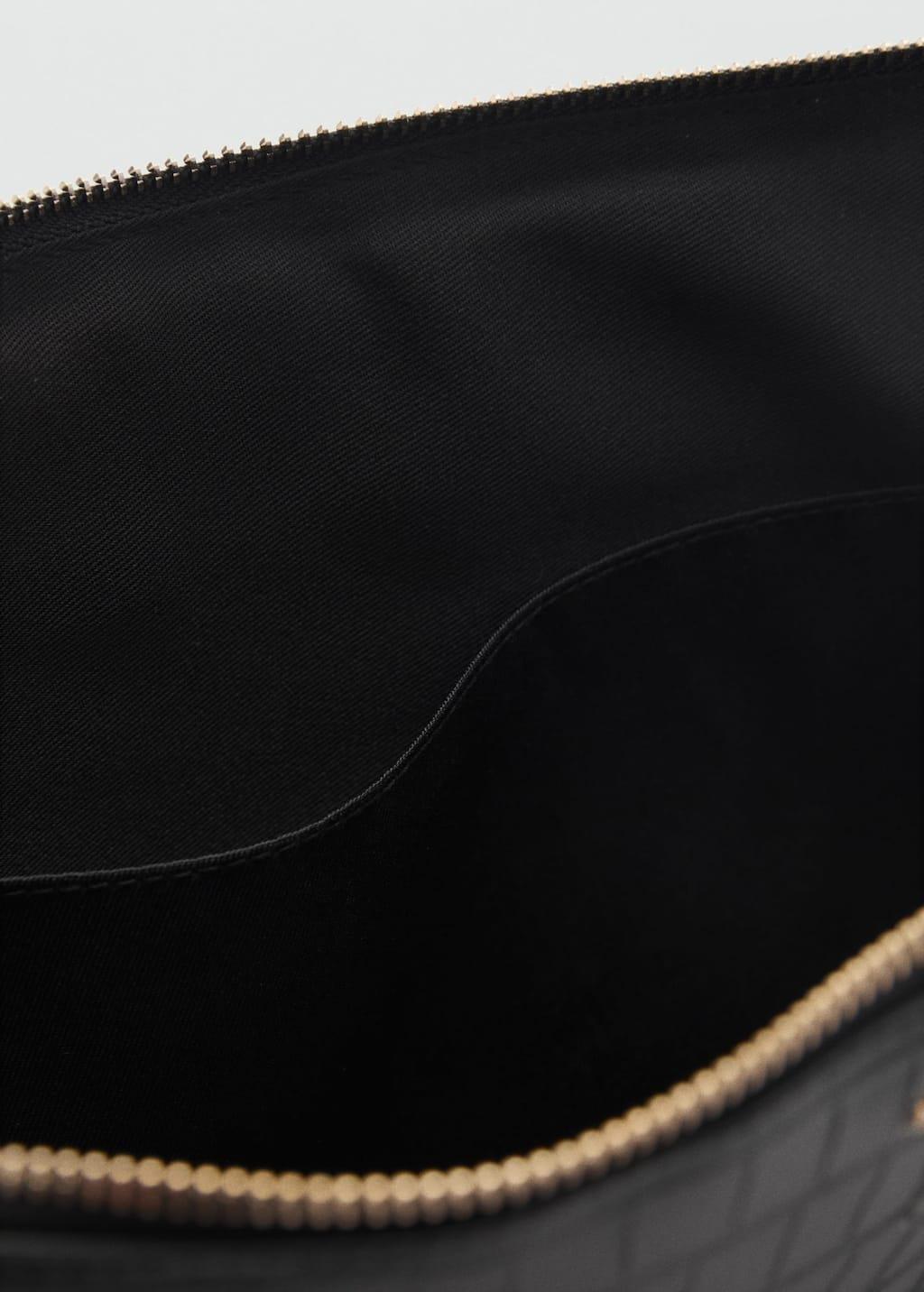 Black Croco Leather Effect Laptop Case, Black, large image number 1