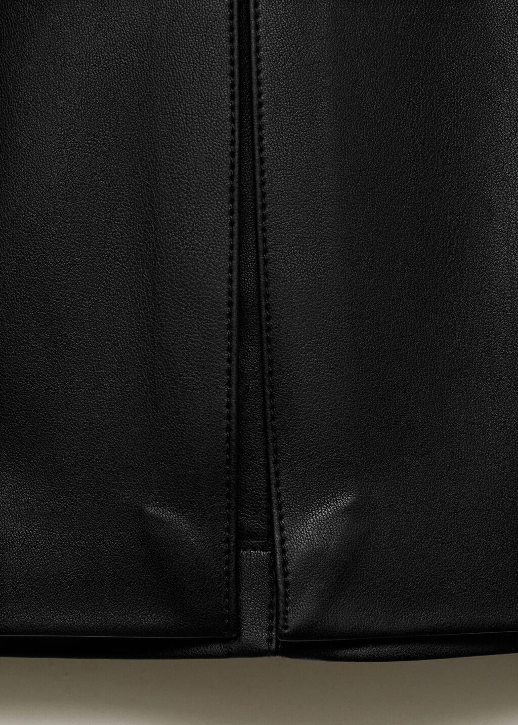 BLACK Faux-leather pencil skirt, , large image number 8