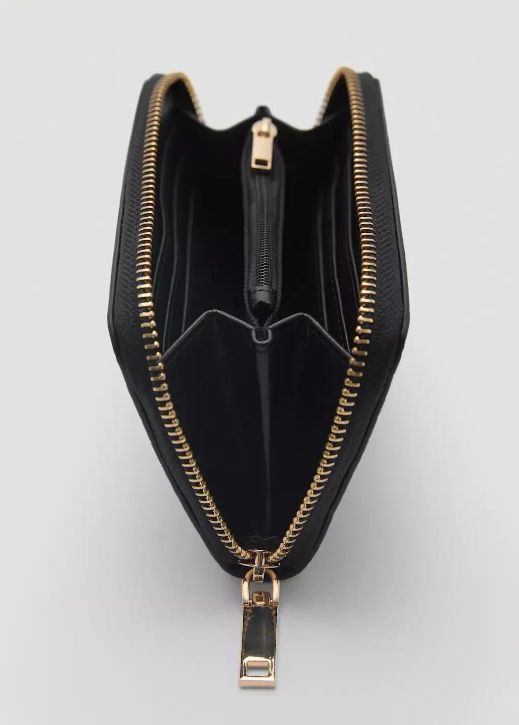 Black Coco Leather Effect Wallet, 0201_99, large image number 1