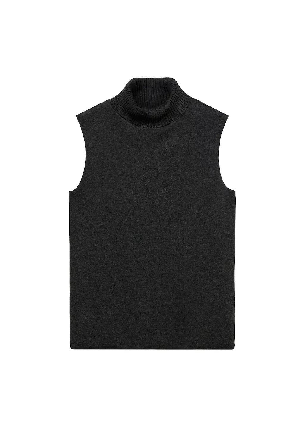 Grey Turtleneck Knitted Top, , large image number 3