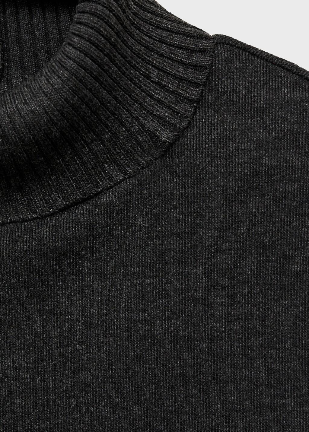 Grey Turtleneck Knitted Top, , large image number 4