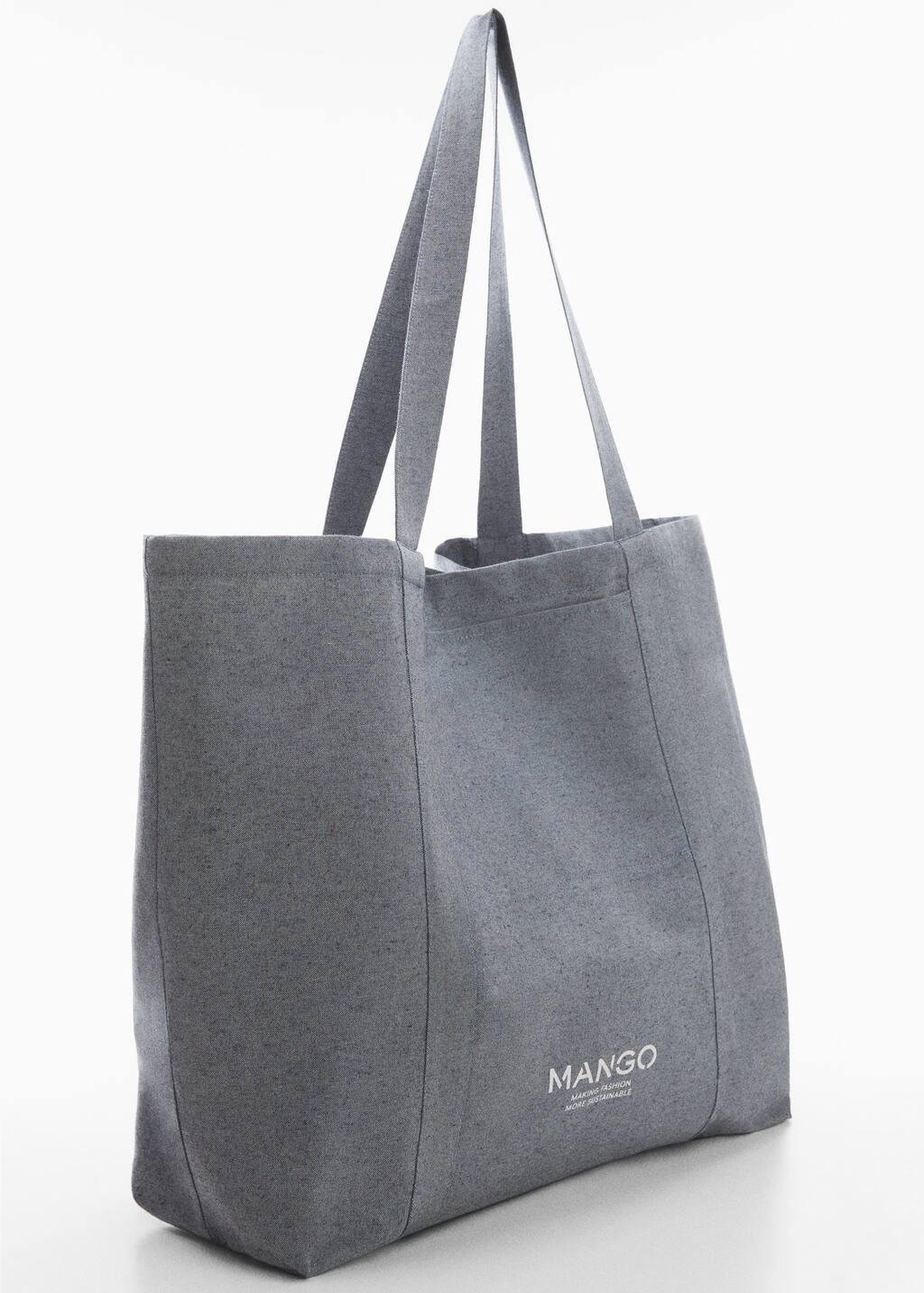 Blue Fabric Shopping Bag, Open Blue, large image number 0