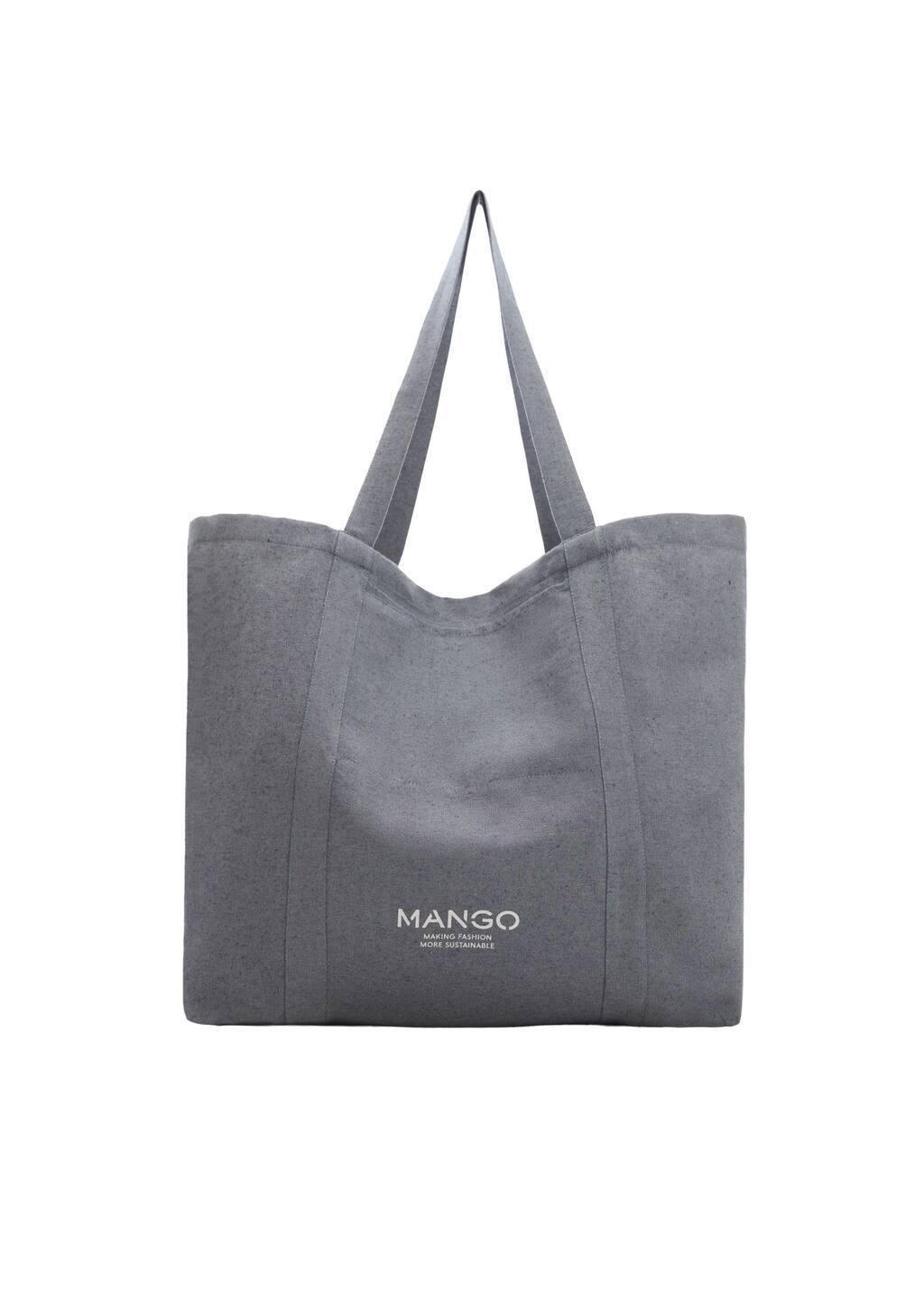 Blue Fabric Shopping Bag, Open Blue, large image number 3