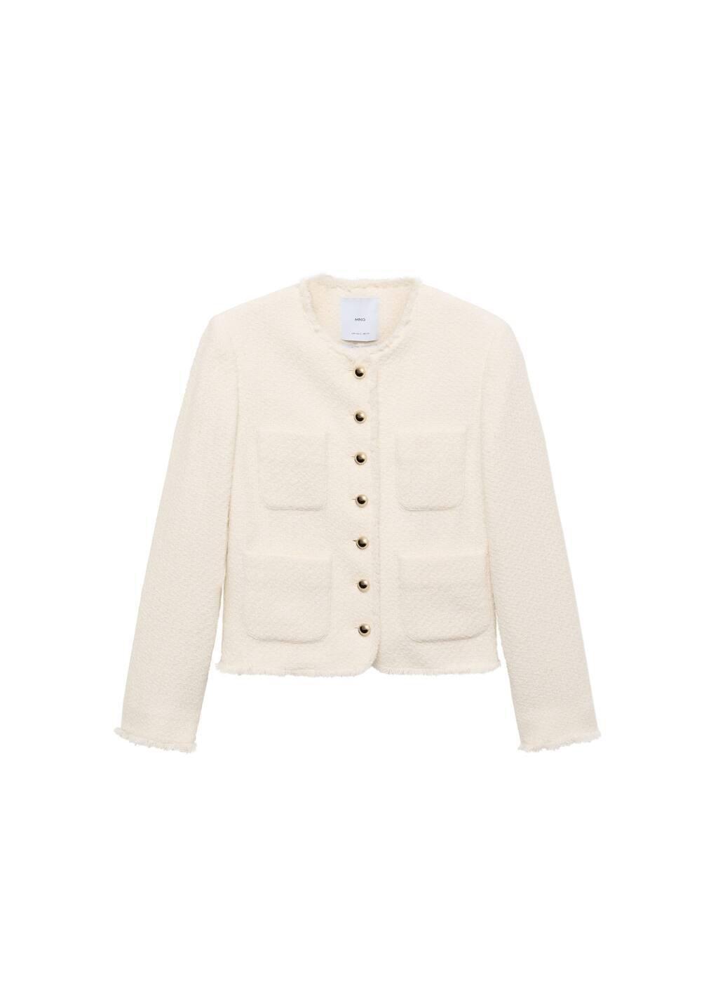 Beige Tweed Jacket With Jewel Buttons, , large image number 2