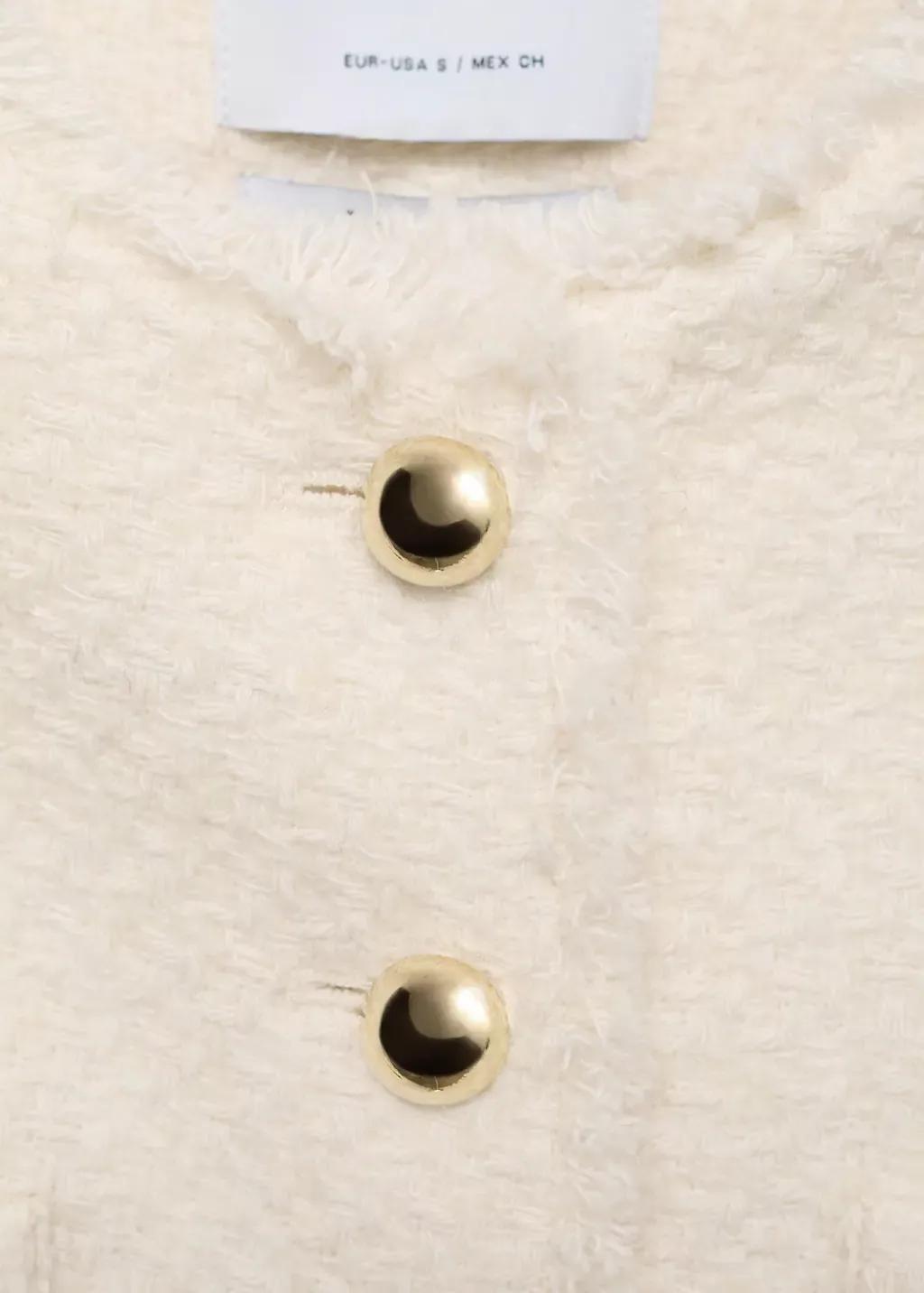 Beige Tweed Jacket With Jewel Buttons, , large image number 8