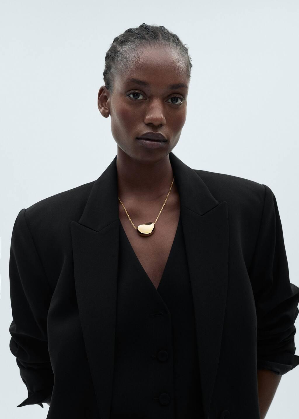 Black Structured Suit Jacket, , large image number 6