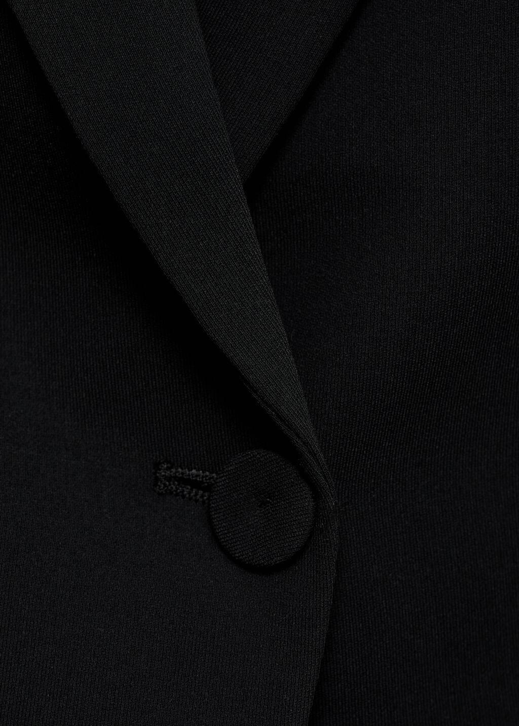 Black Structured Suit Jacket, , large image number 9